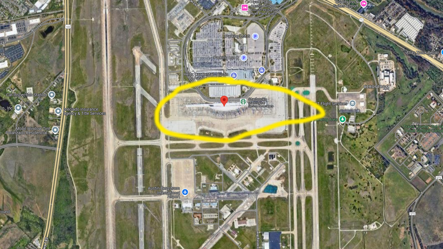 Barbara Jordan Terminal aus map