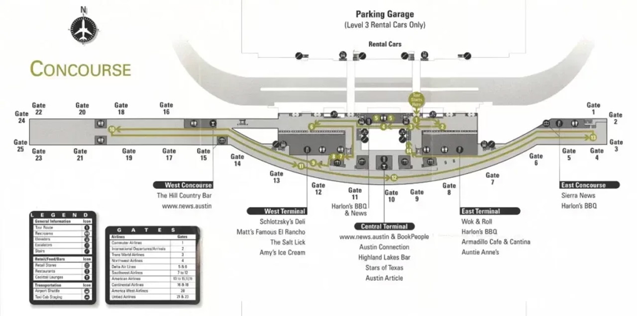 Barbara Jordan Terminal map