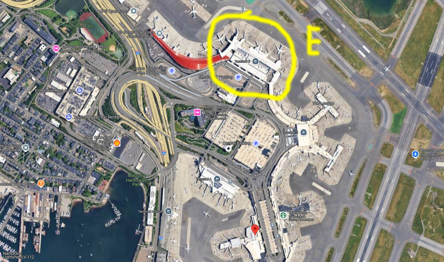 bos airport terminal e