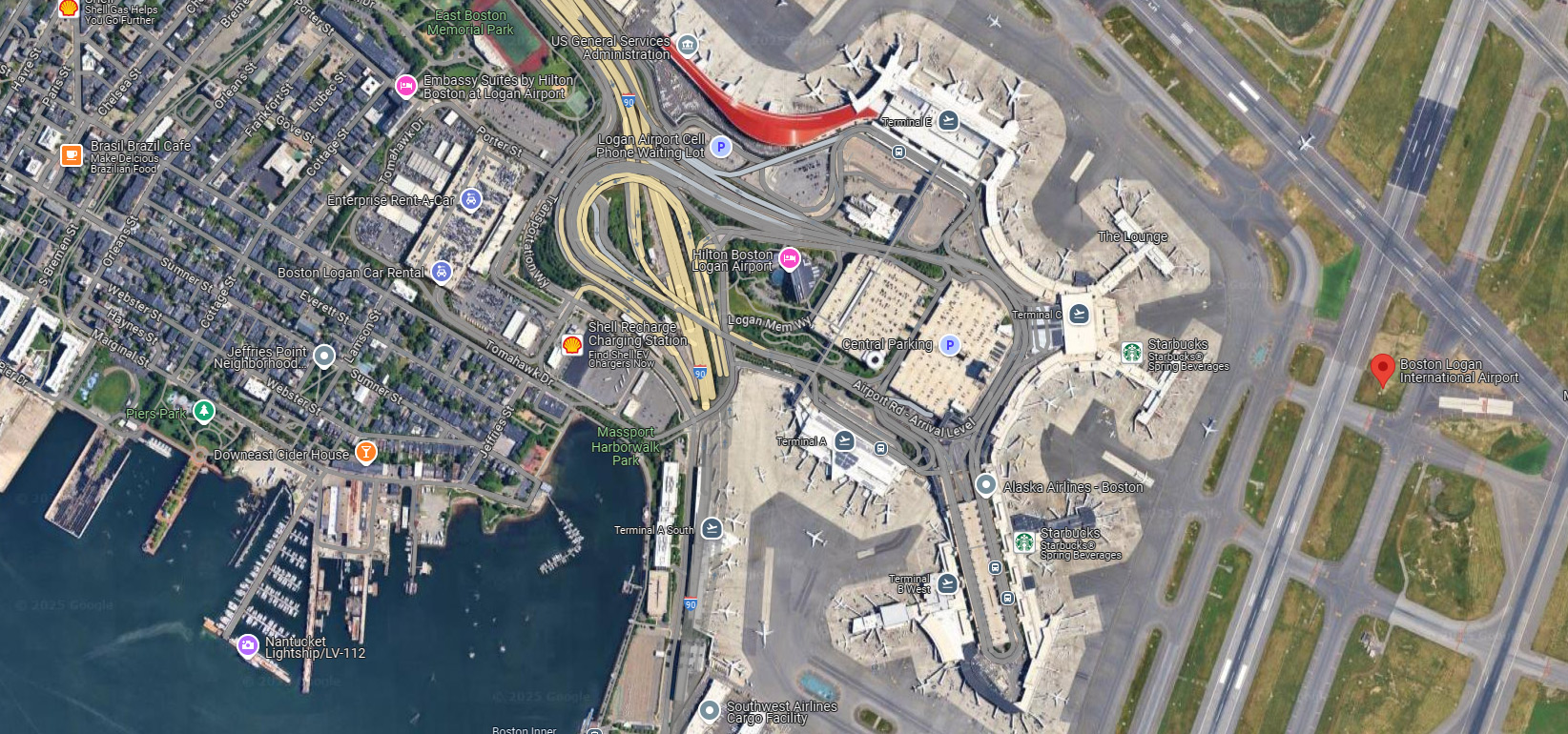 Bos airport terminal map