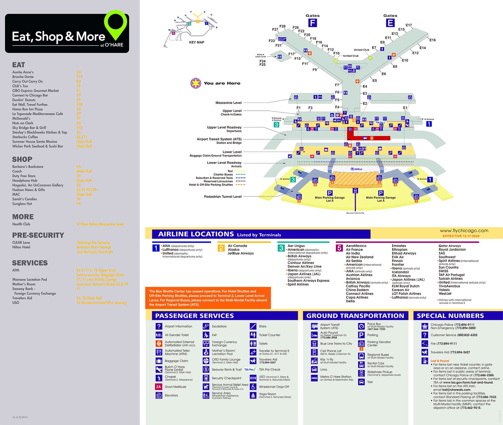 chicago o hare airport map terminal 2