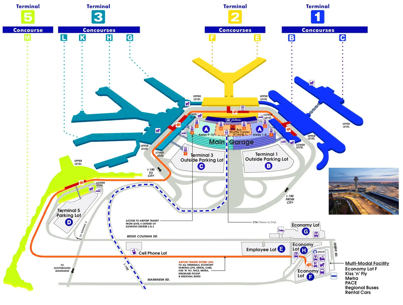 map of chicago o hare airport