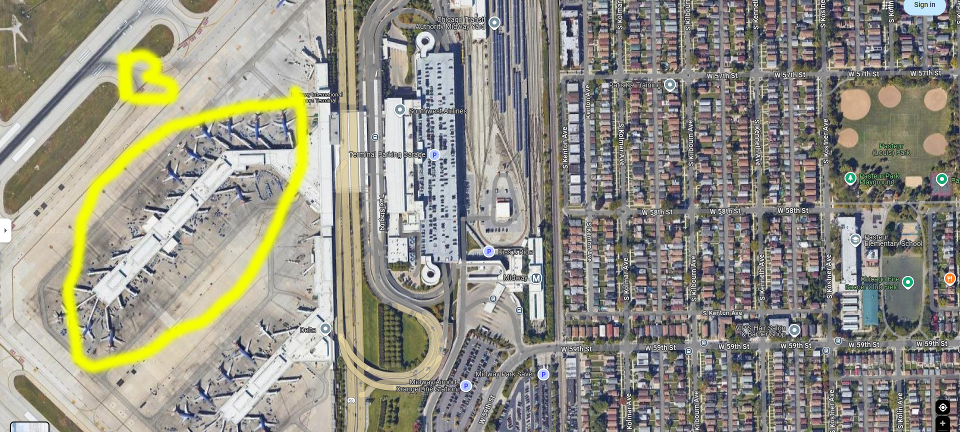 Concourse B terminal map