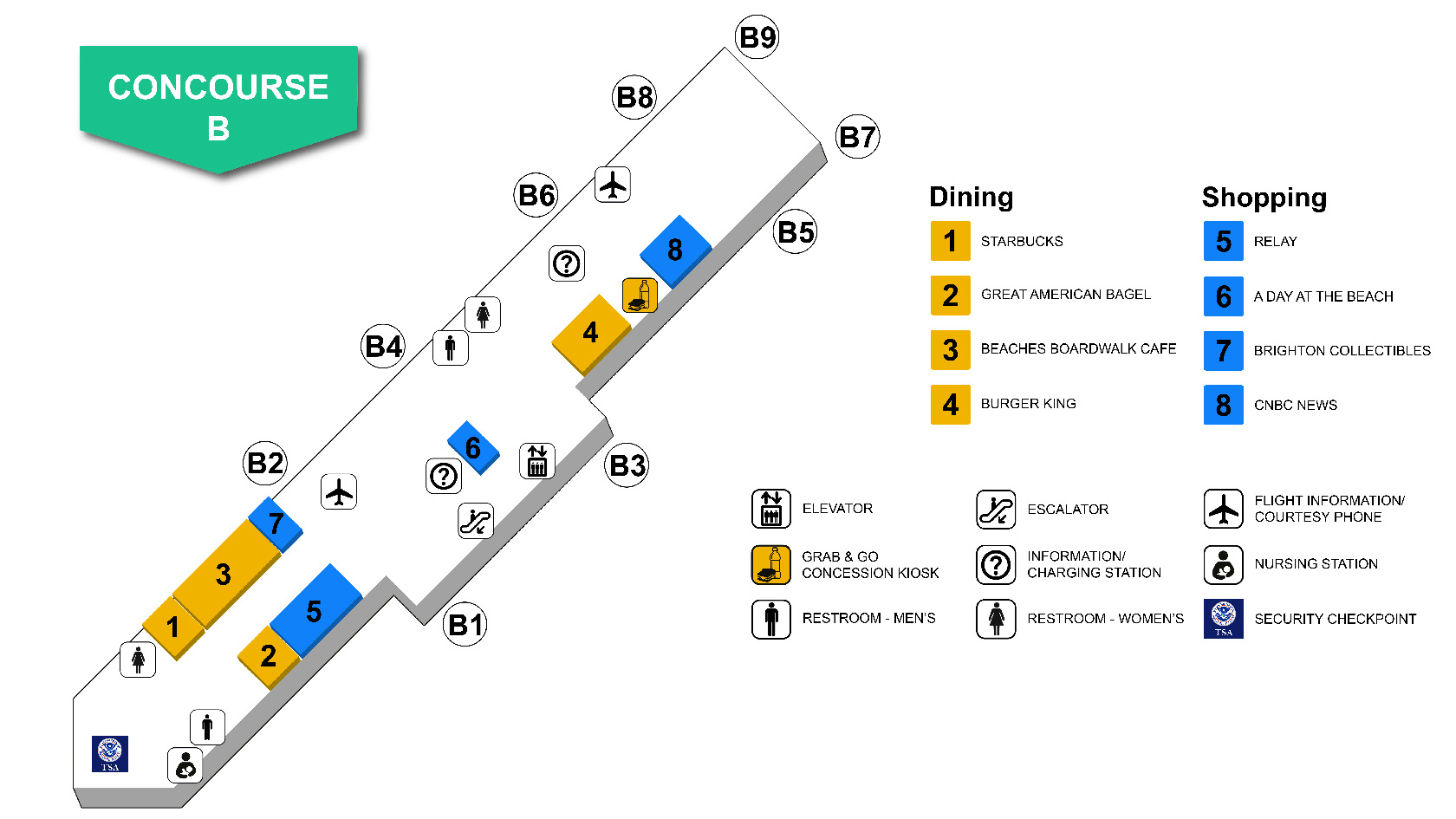 Concourse B Florida airport
