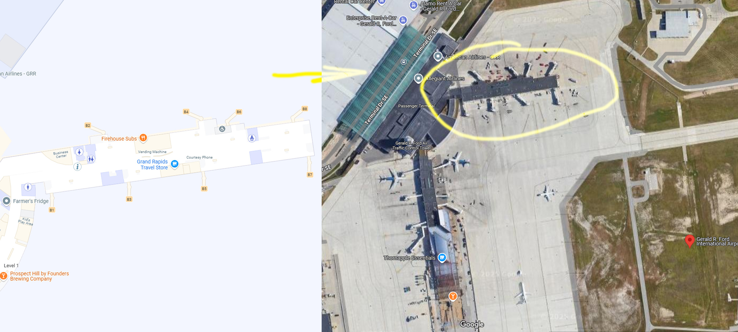 Concourse B GRR airport