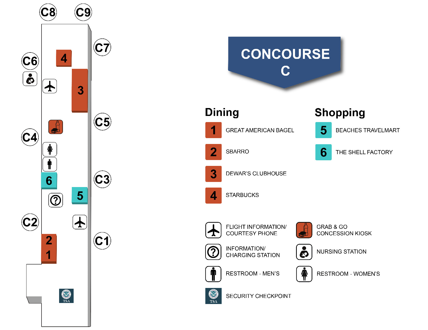 Concourse C southwest airport florida