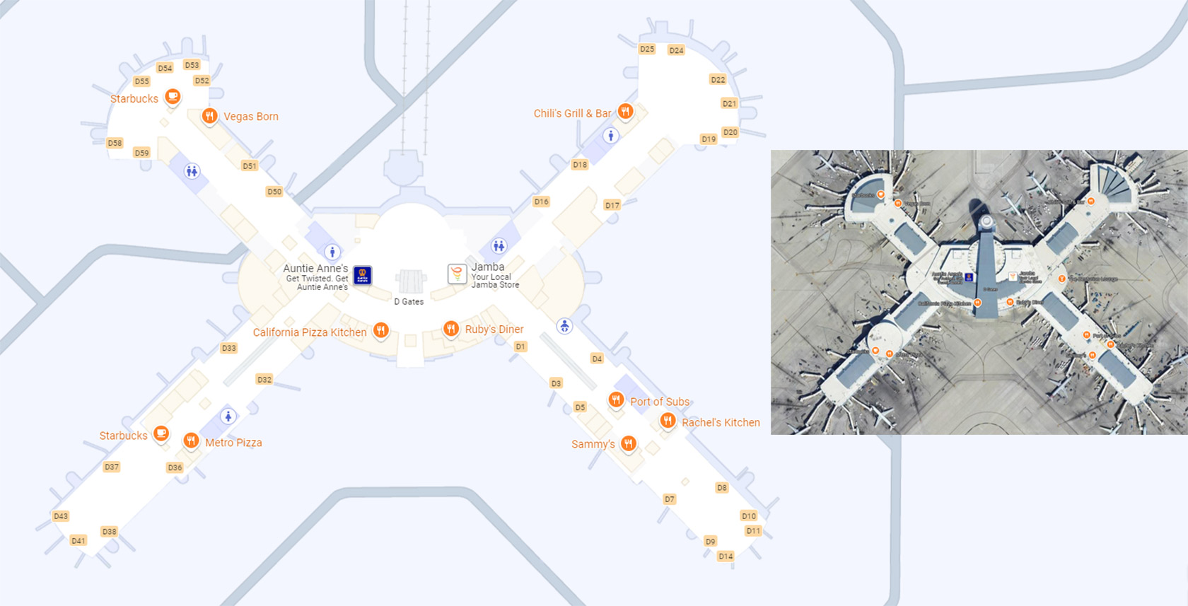 Concourse D las airport map