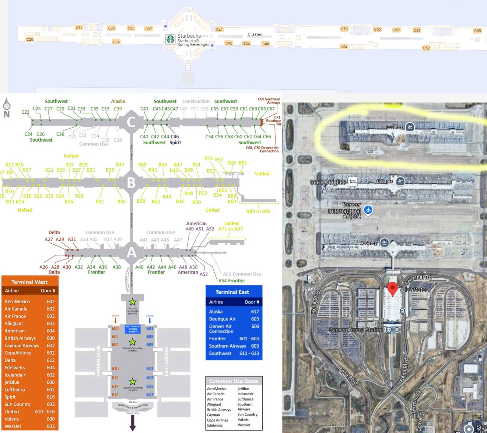 denver international airport map concourse c