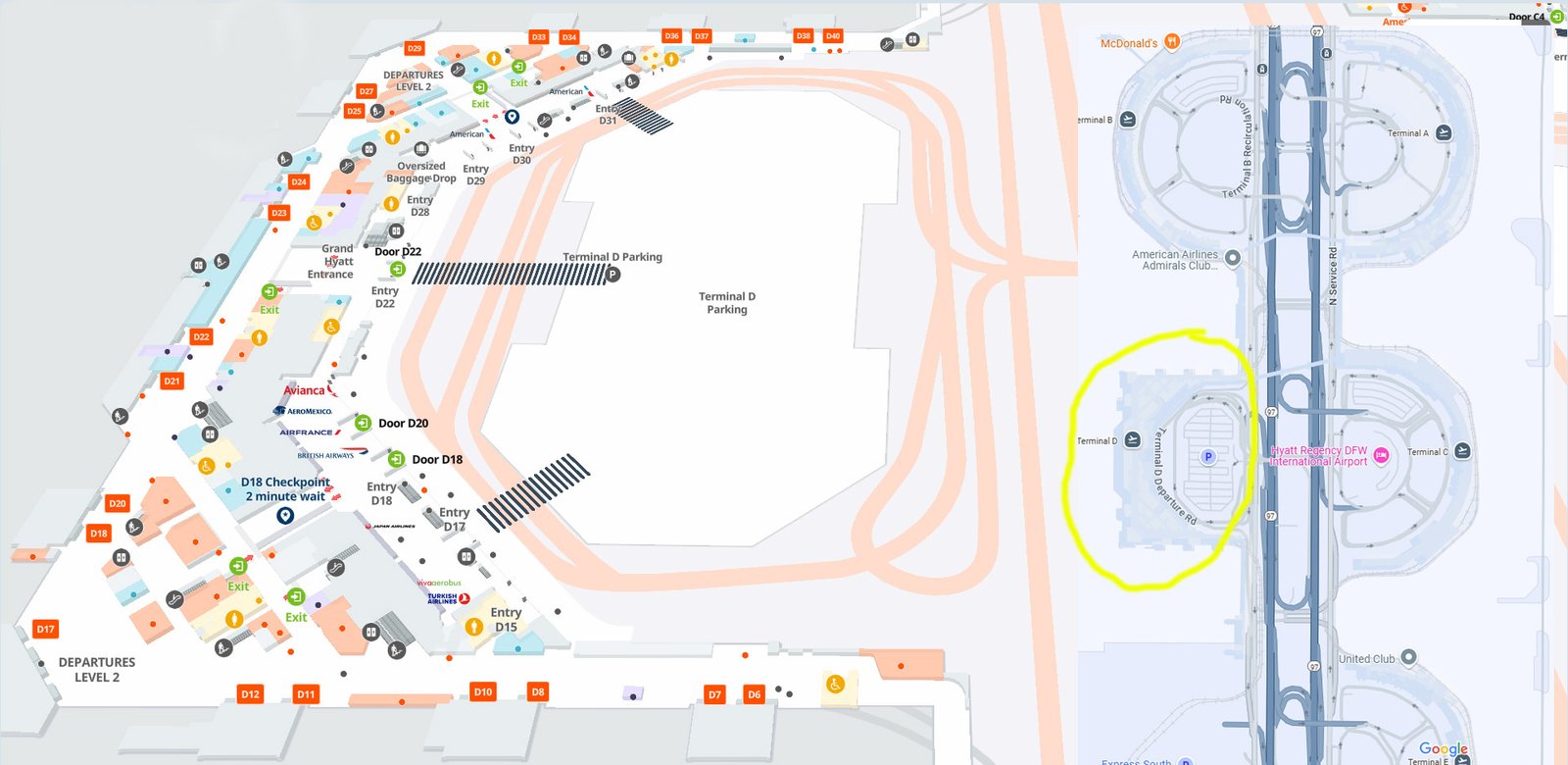 dfw international airport terminal d