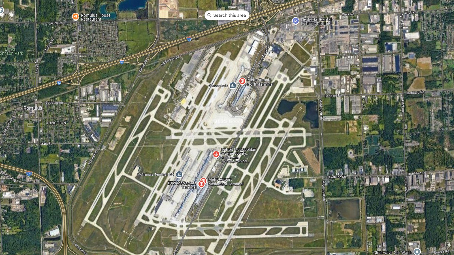 dtw airport map