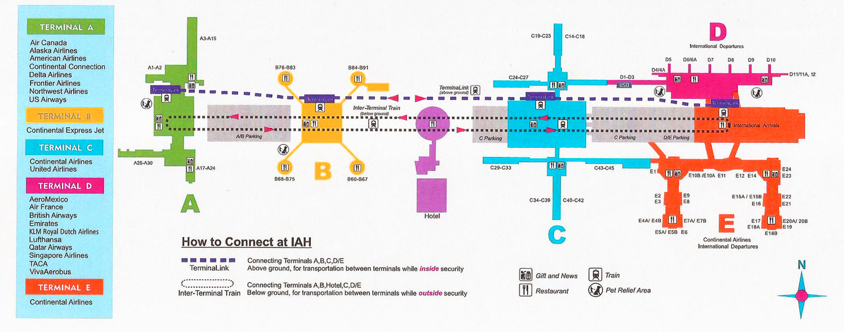 George Bush Airport terminal map