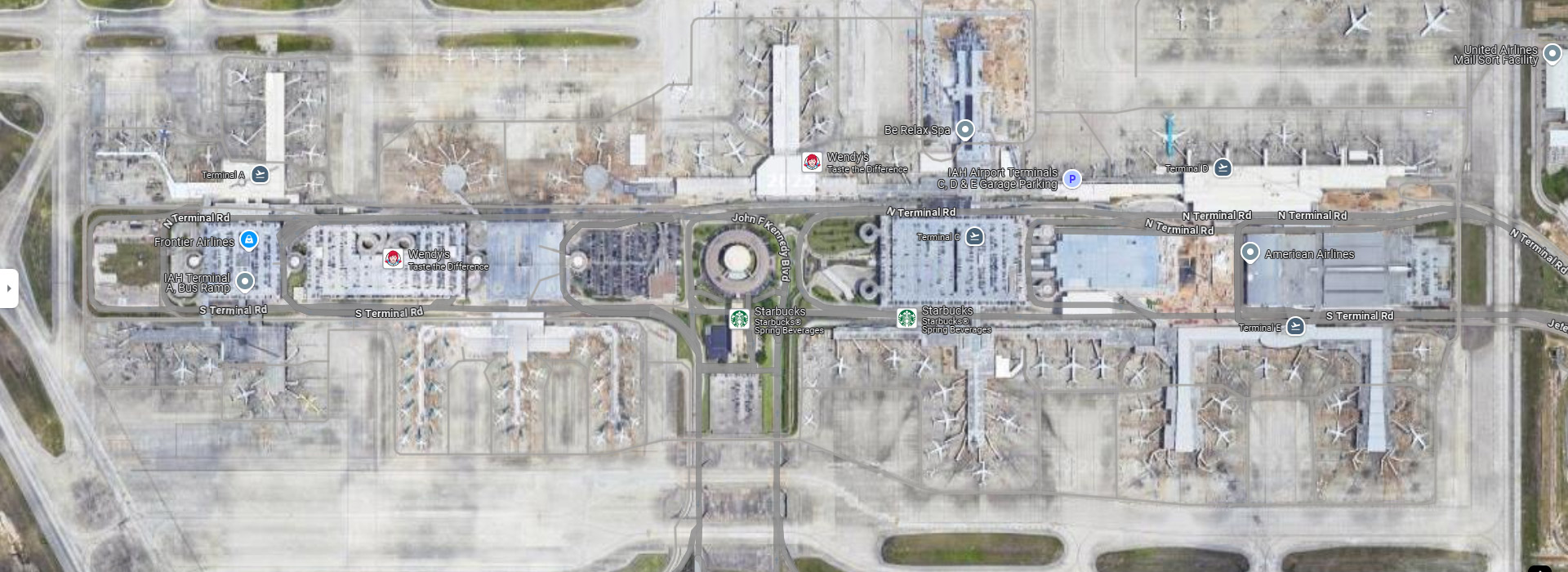 George Bush Airport terminal maps