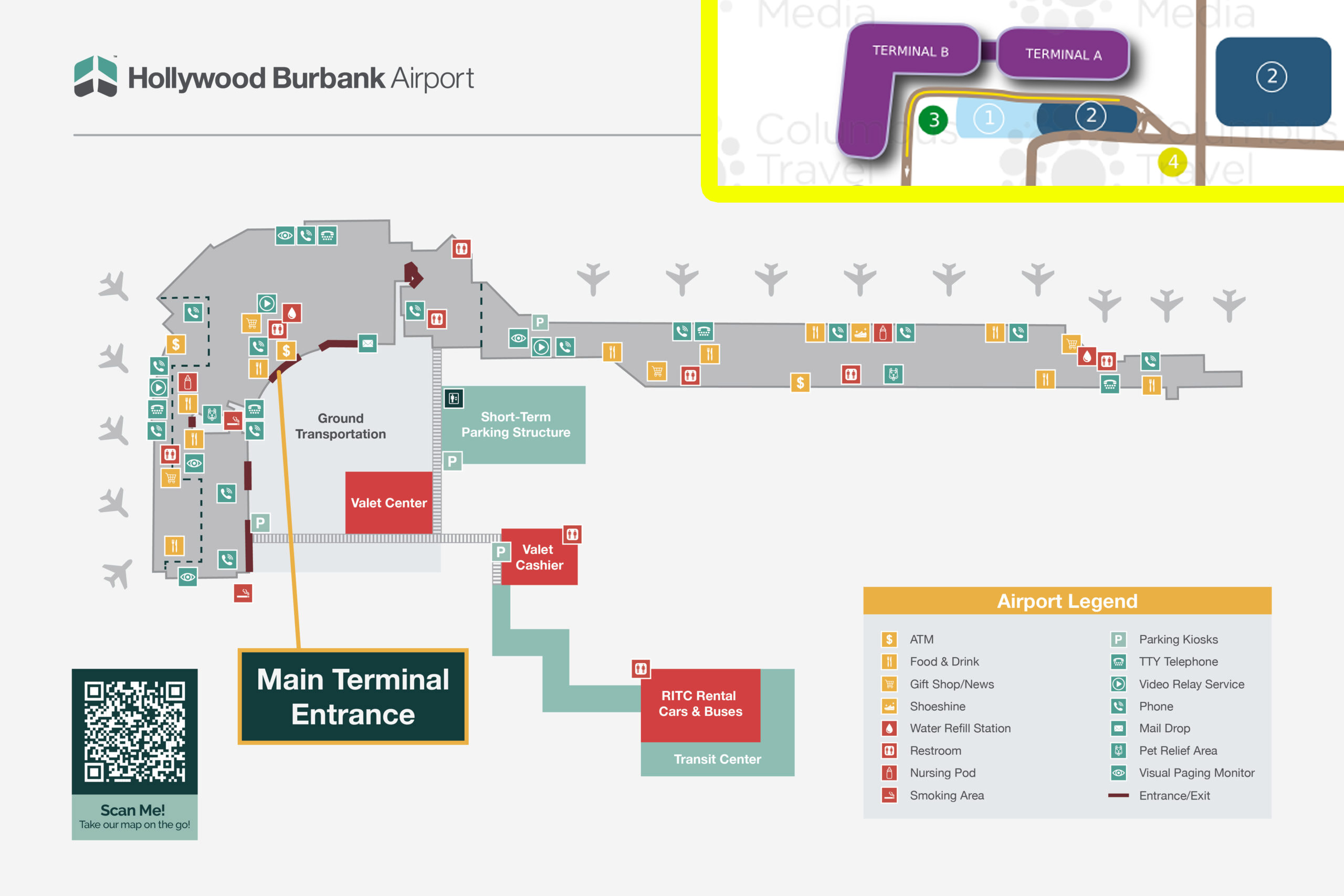 Hollywood Burbank Airport (BUR) Terminal maps 2