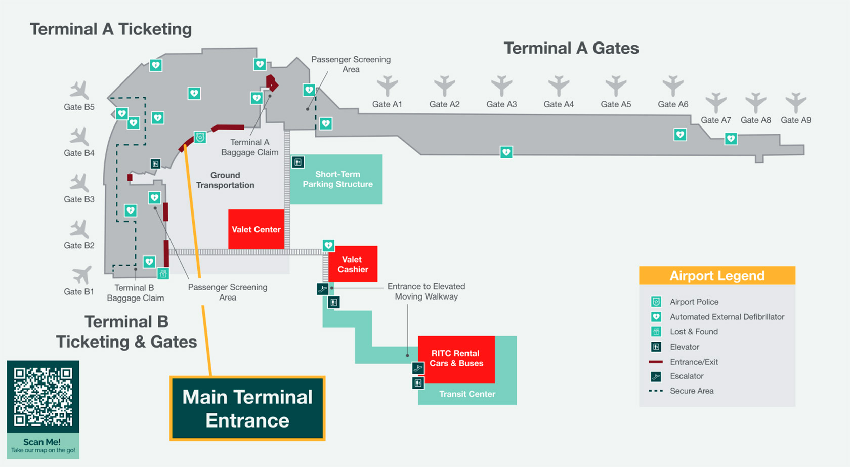 Hollywood Burbank Airport terminal map