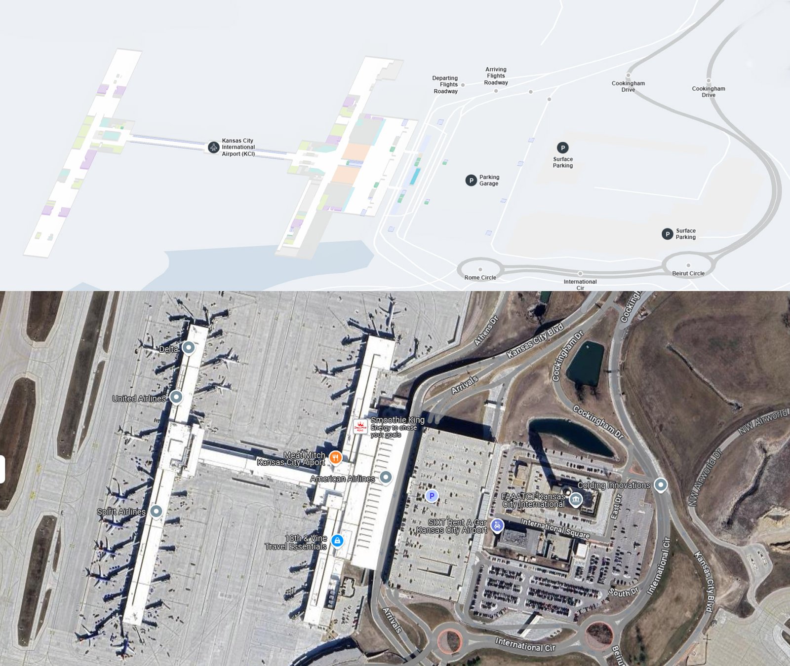 Kansas City Airport terminal map