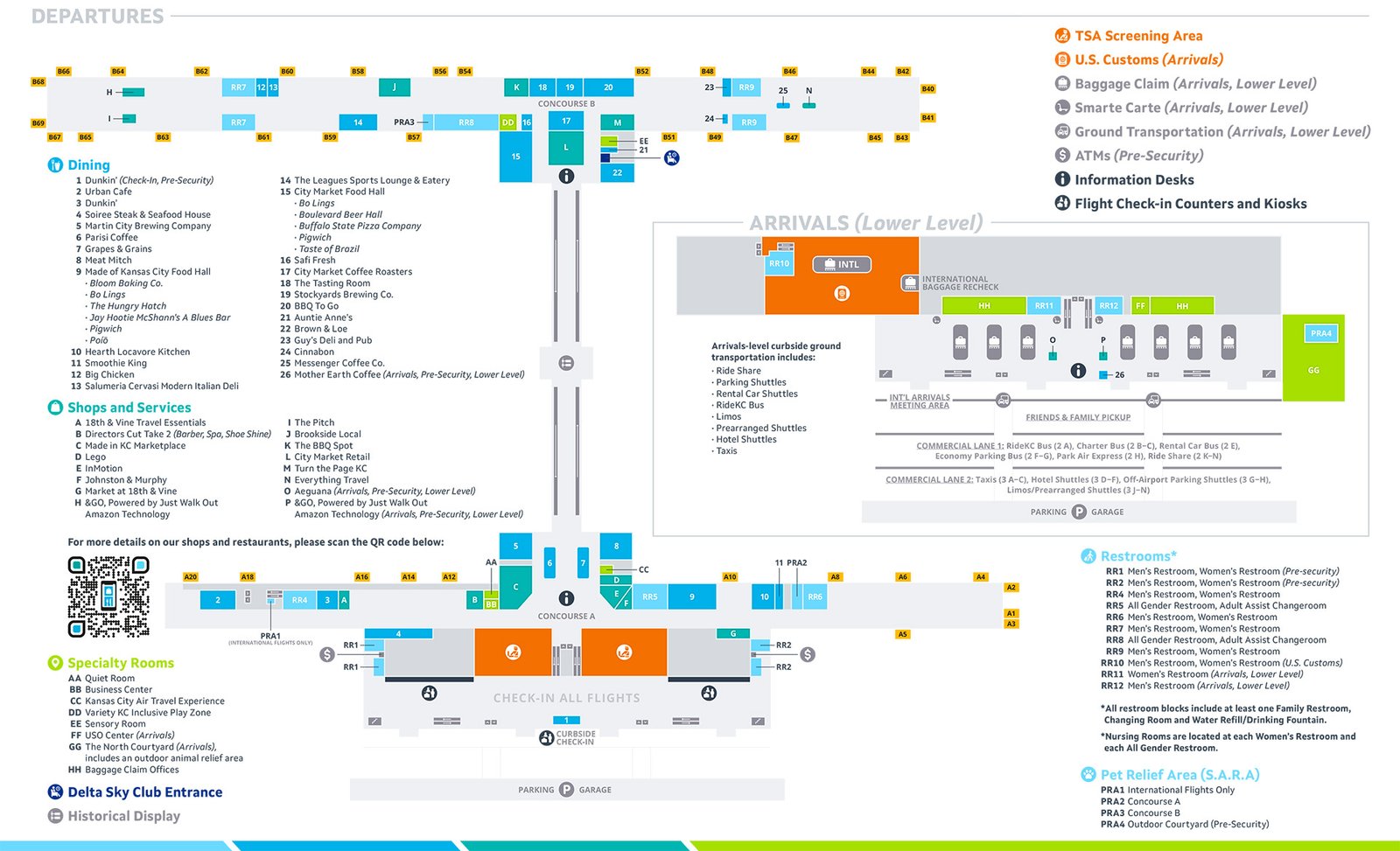 kansas city international airport maps terminal