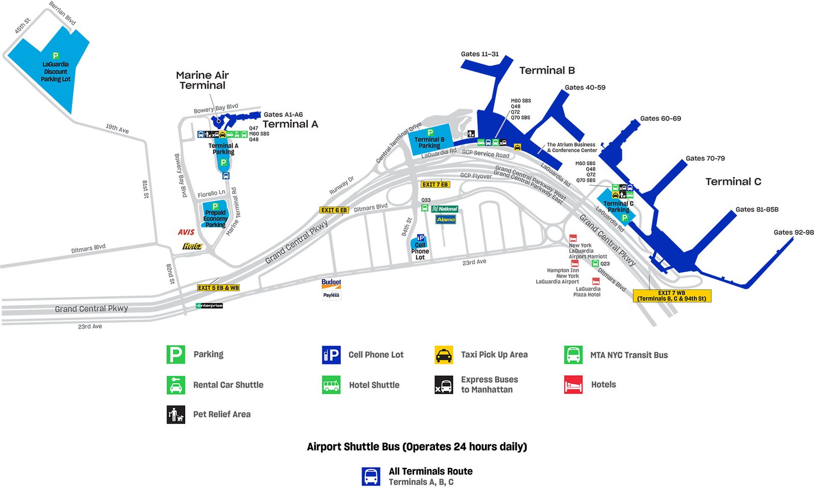 LaGuardia Airport map