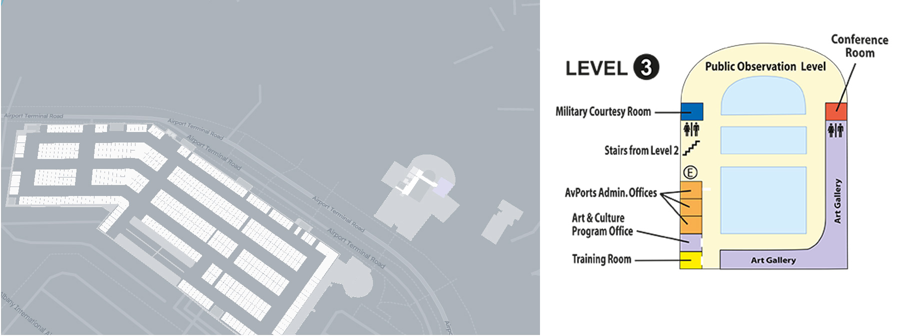 Level 3 terminal map Albany airport