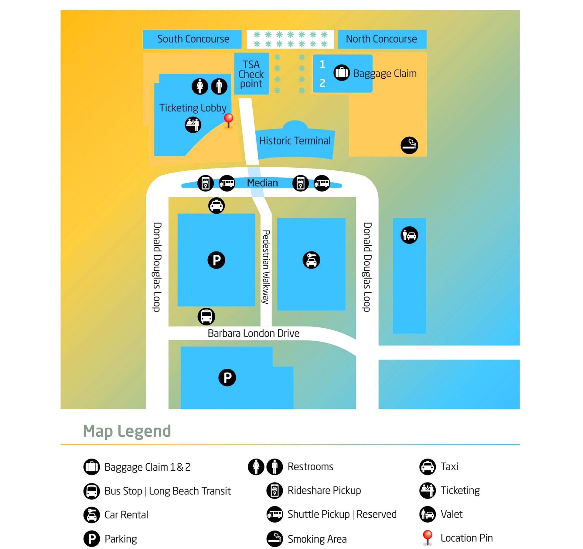 Long Beach Airport terminal map