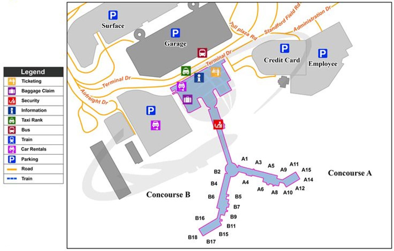 Louisville Muhammad Ali Airport map