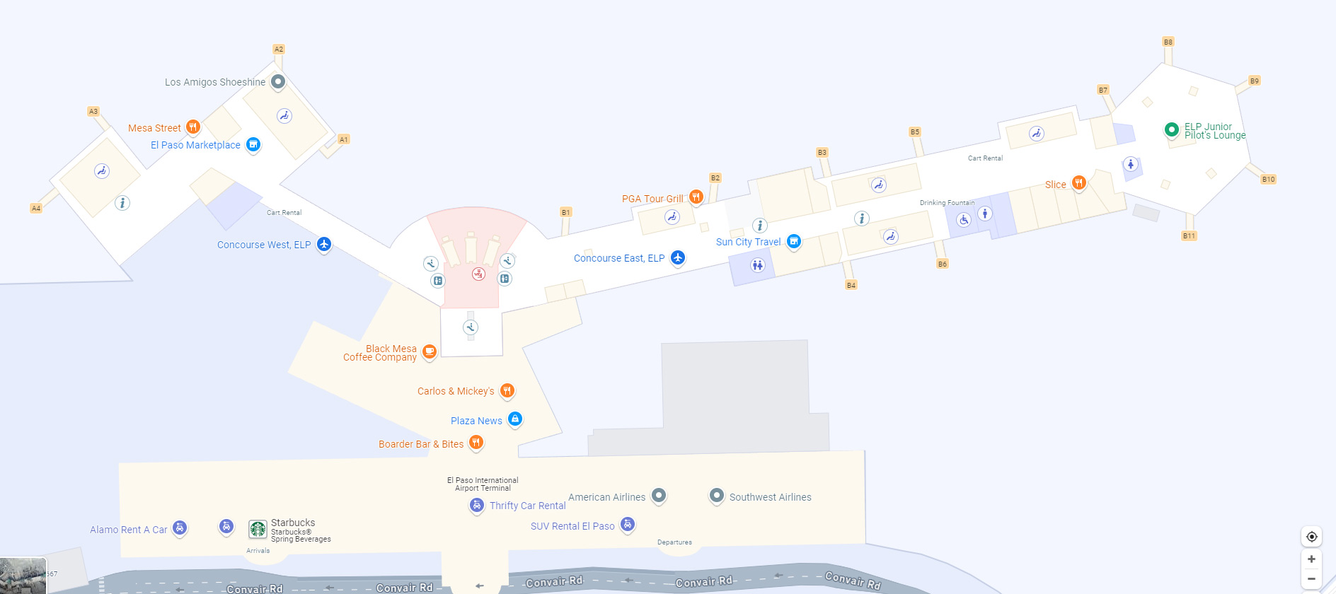 map El Paso Airport