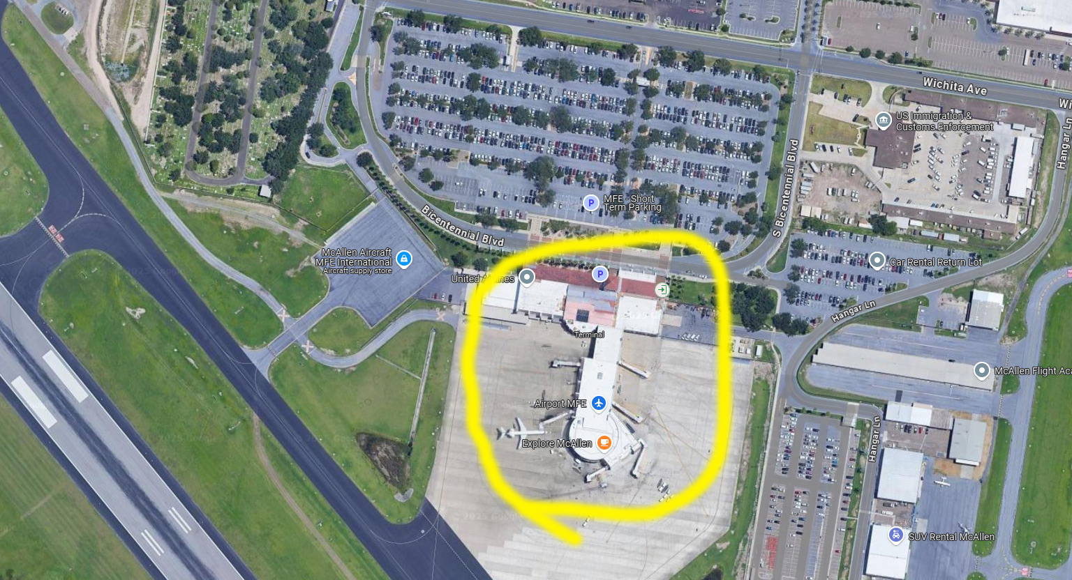 McAllen International Airport map