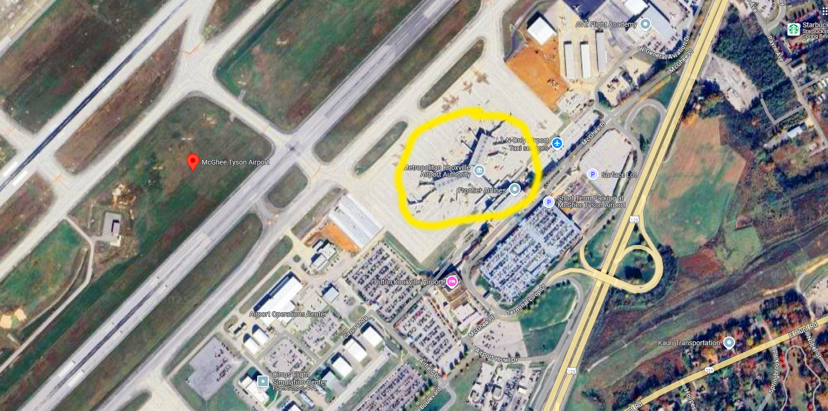 McGhee Tyson Airport terminal maps