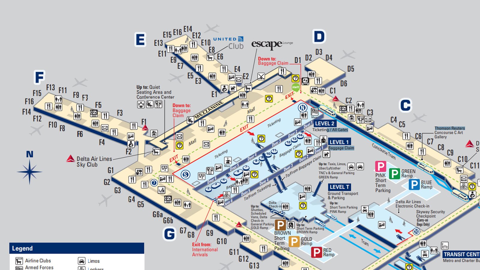 MSP airport gate map