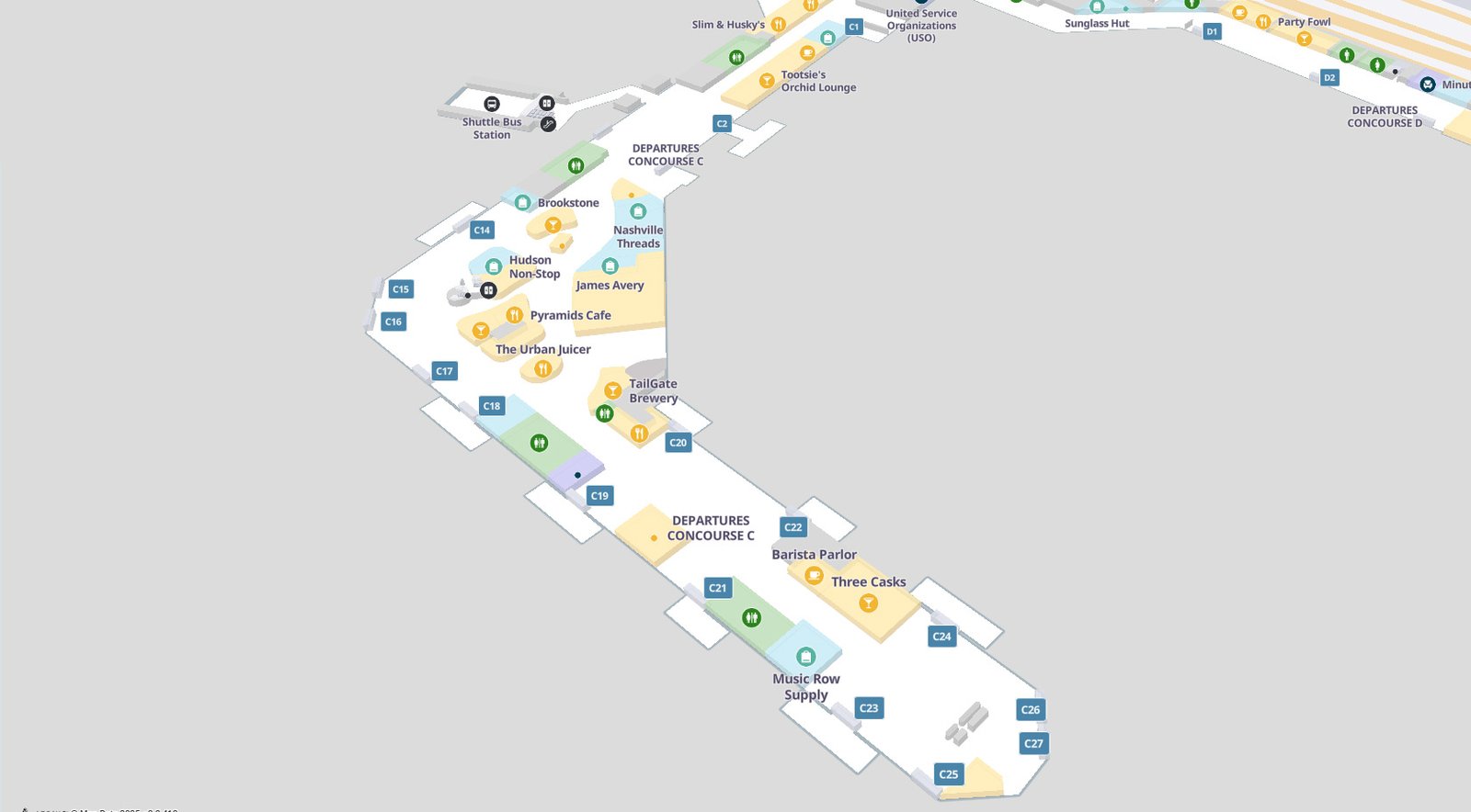 Nashville Airport Concourse C map