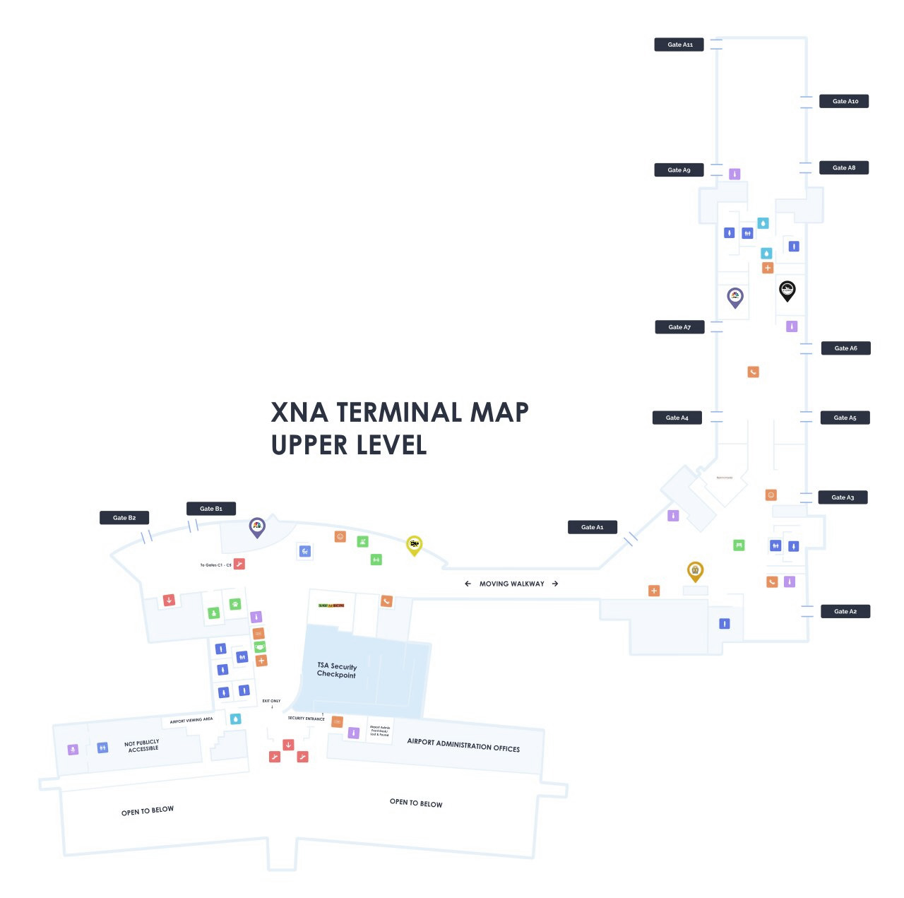Northwest Arkansas National Airport (XNA) terminal map