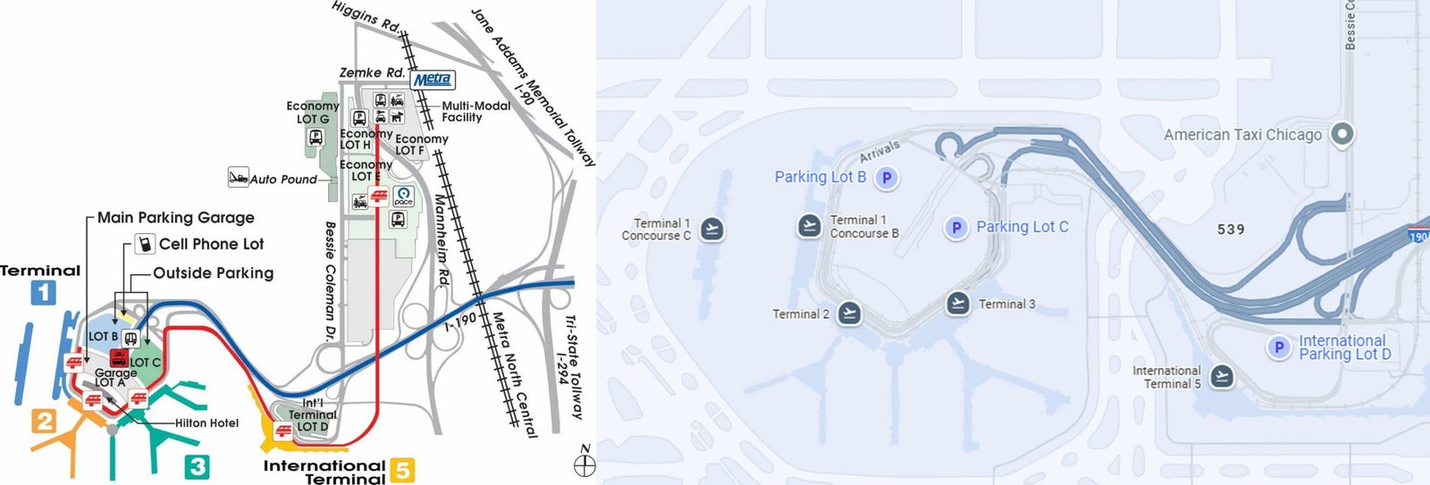 o hare airport terminal map