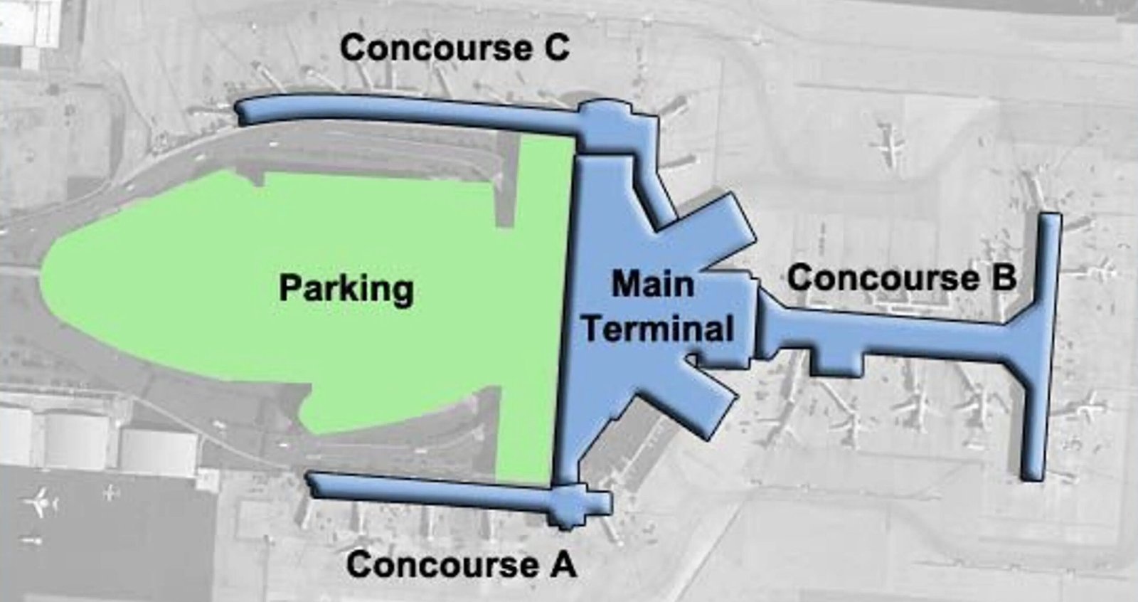 parking map John Glenn Columbus International Airport