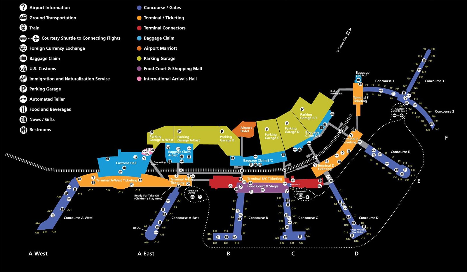 Philadelphia Airport map