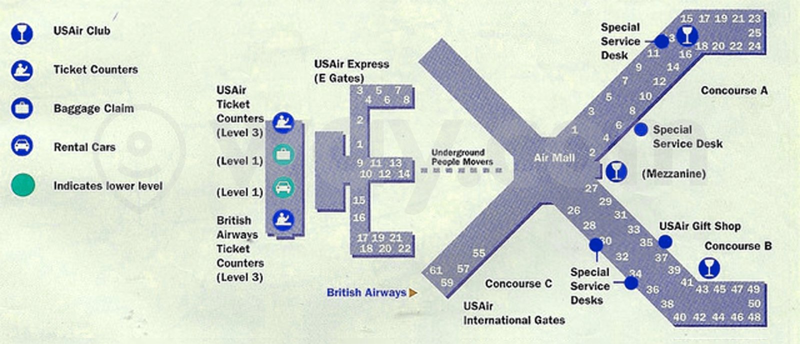 Pittsburgh Airport (PIT) map