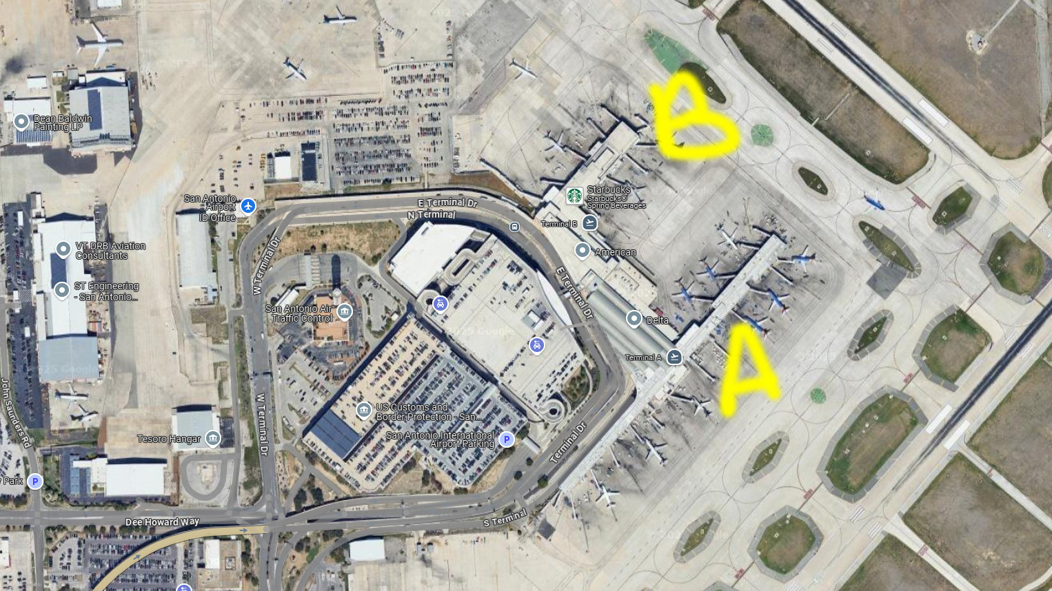 San Antonio Airport terminal map