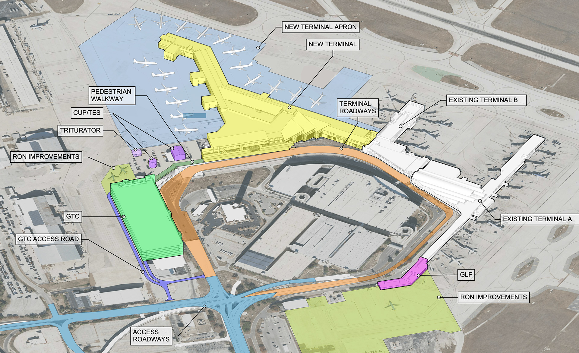 San Antonio map airport