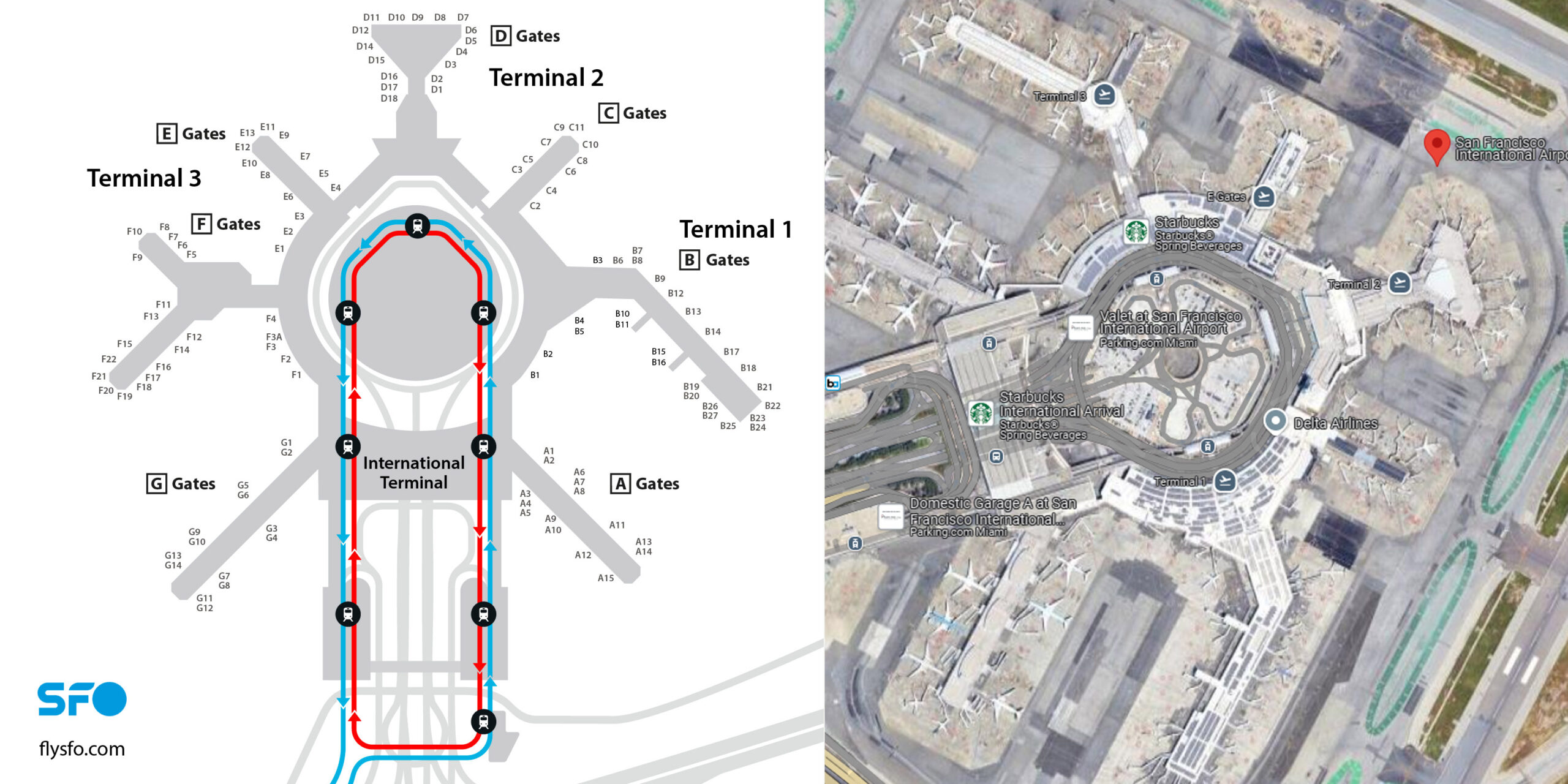 San Francisco International Airport (SFO) Terminal Maps