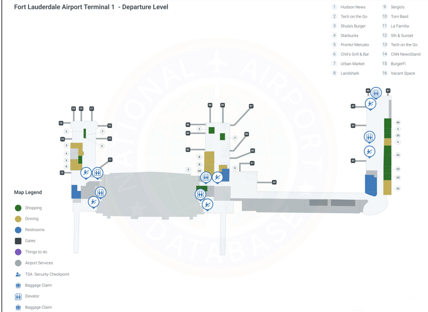Terminal 1: The New Terminal map