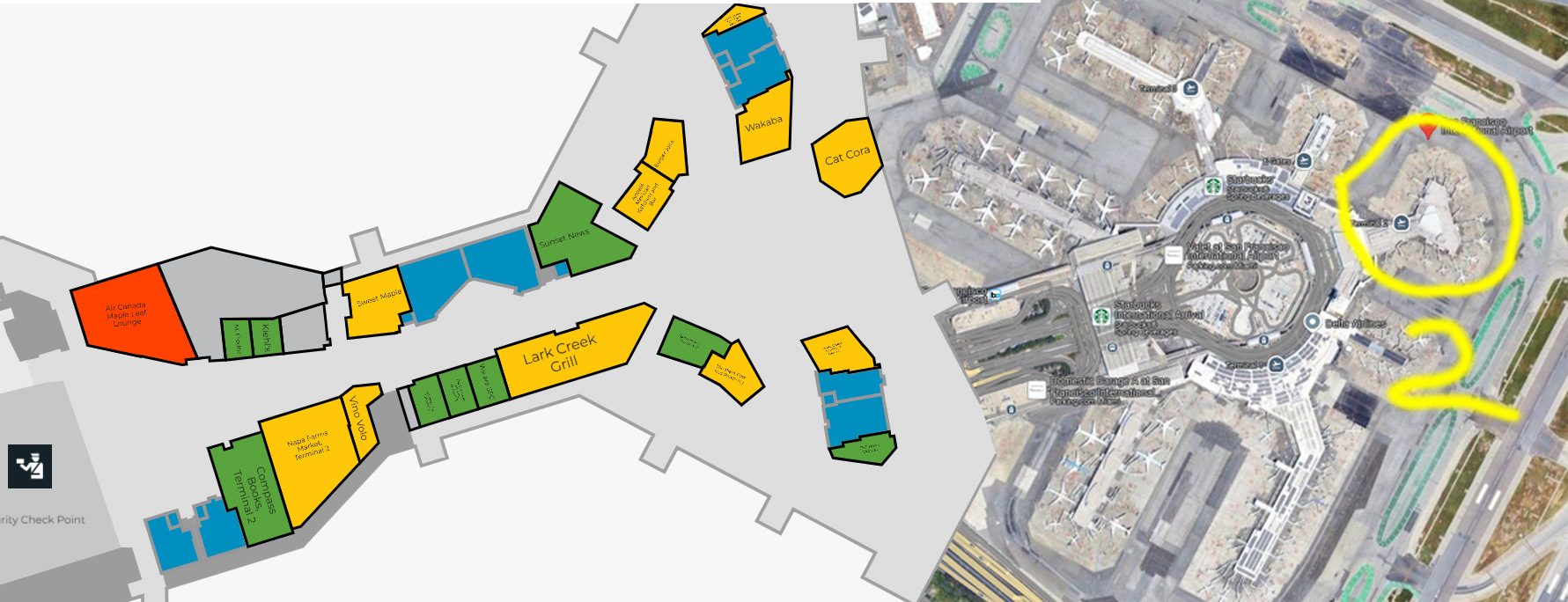 Terminal 2 map sfo airport