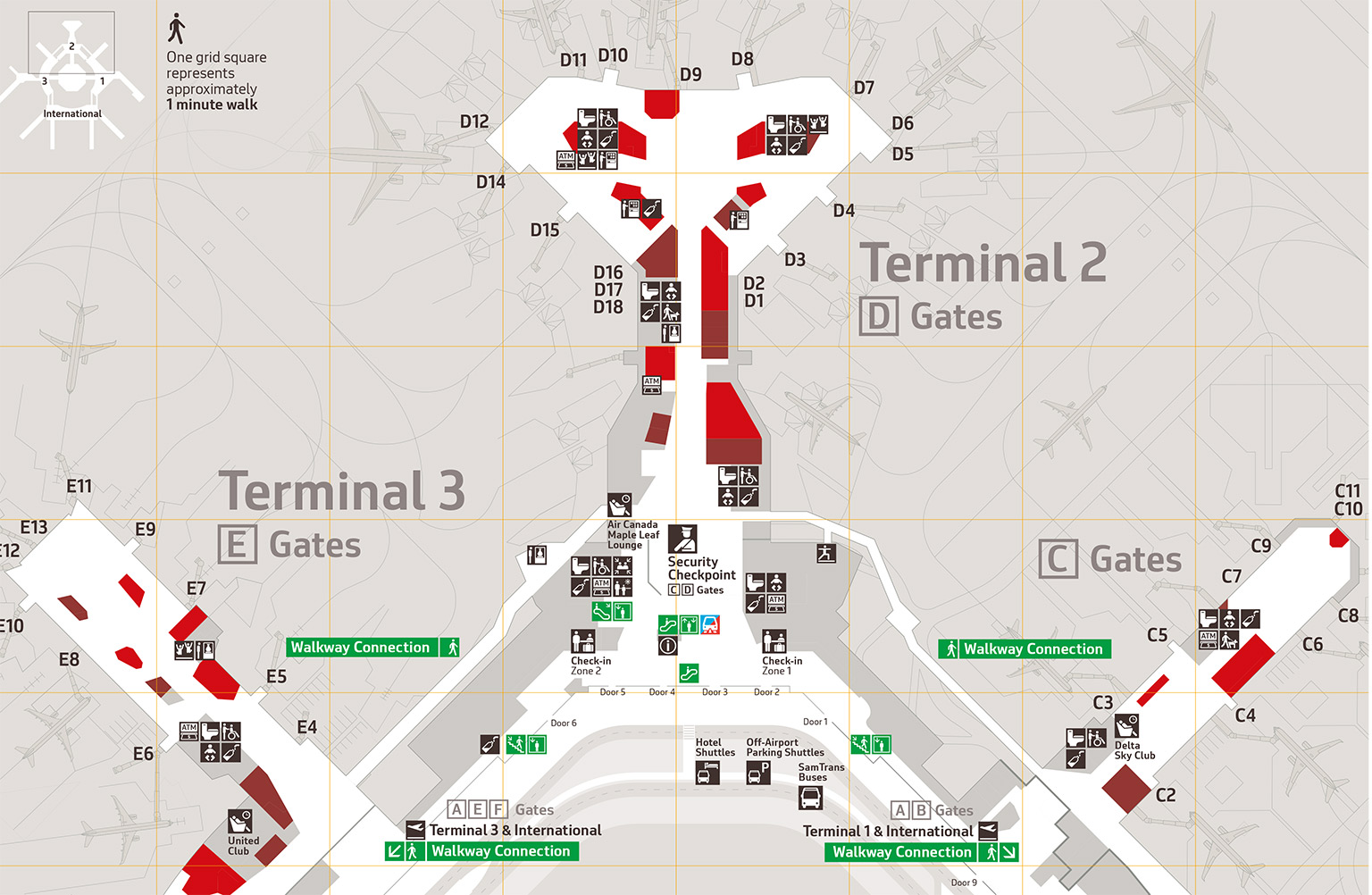 Terminal 2 sfo airport map