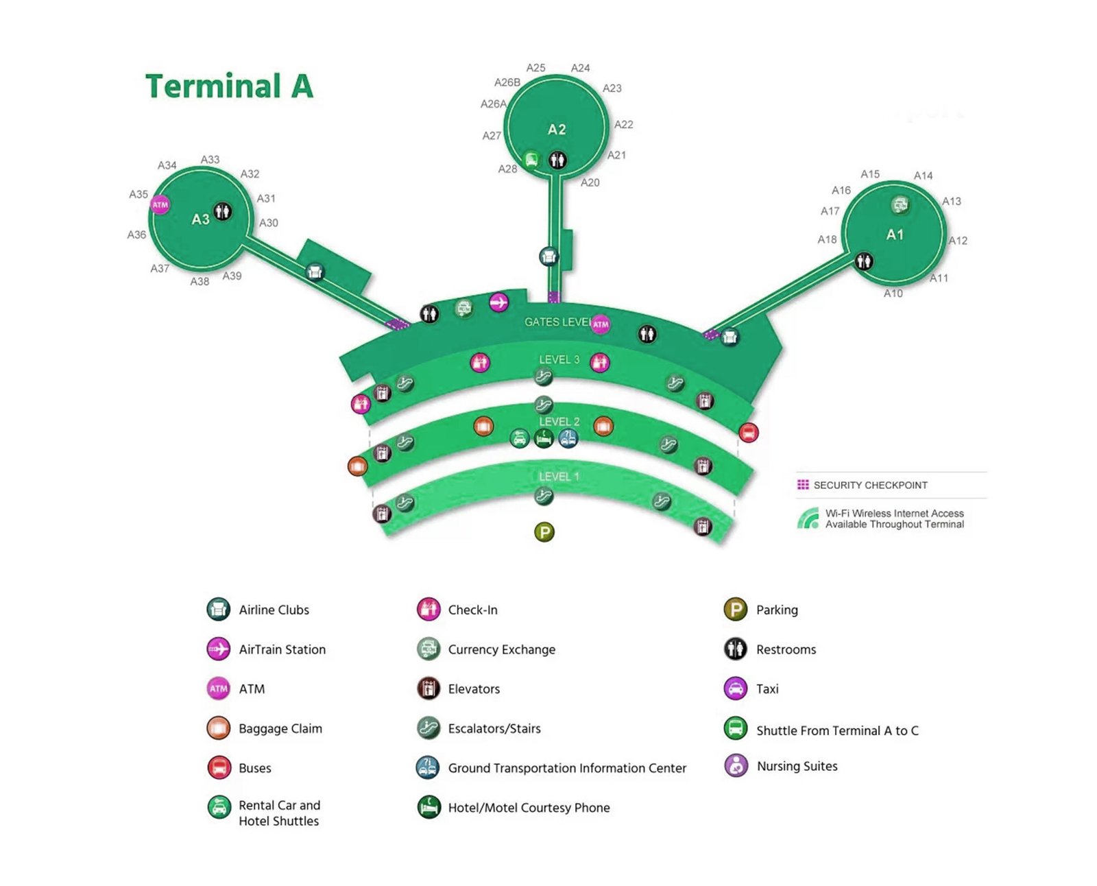 Terminal A ewr airport map