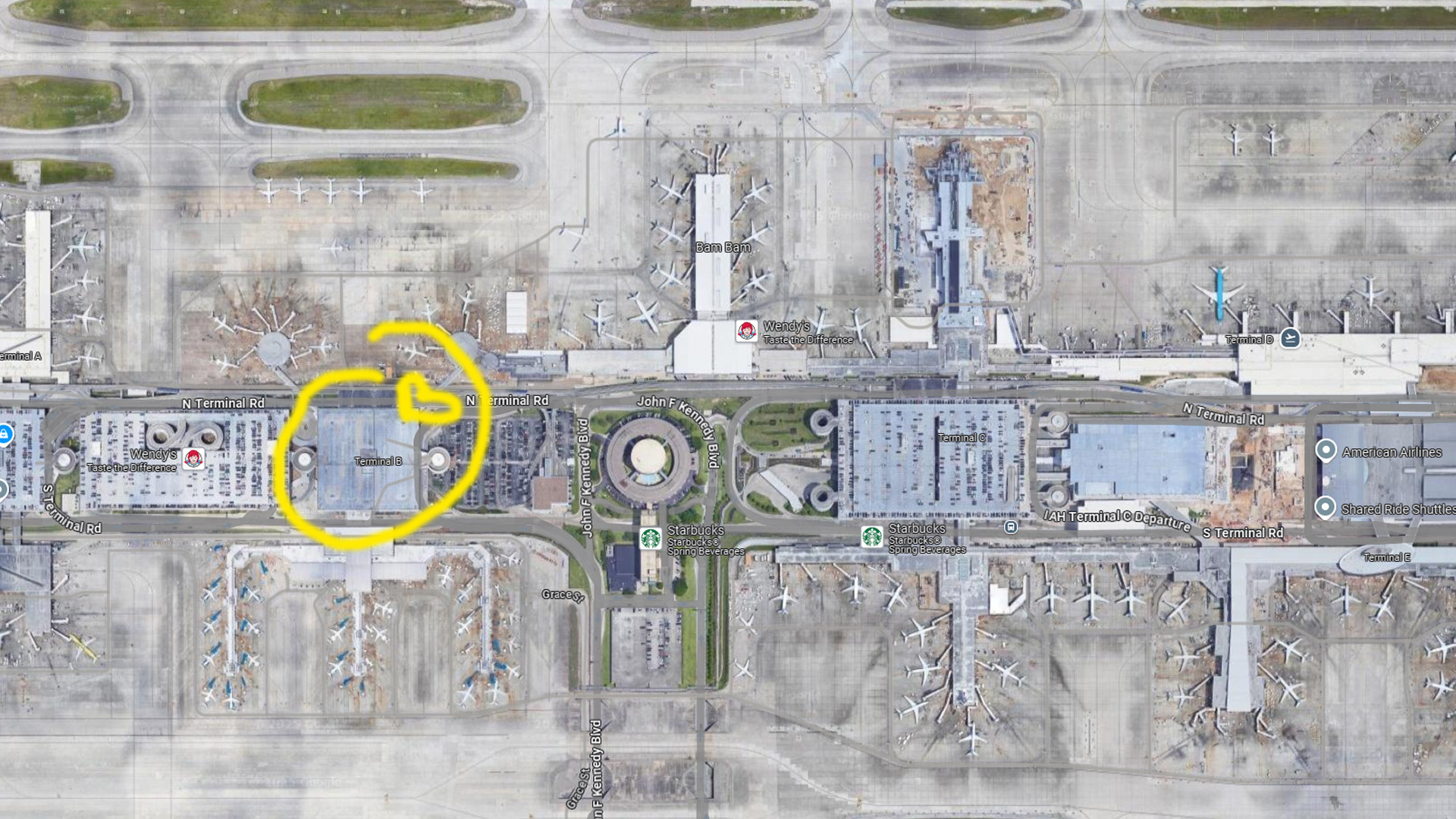 Terminal B bush airport