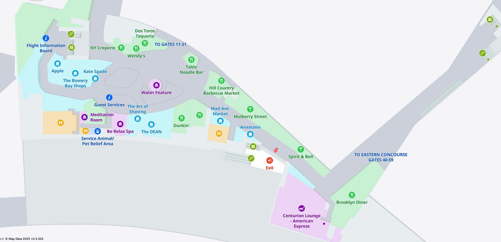 Terminal B lga airport map