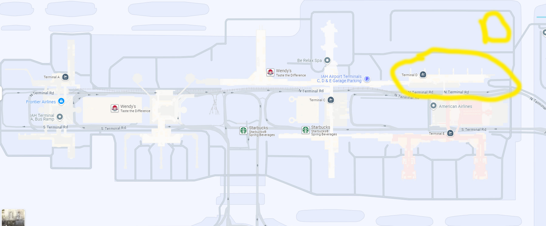 Terminal D bush airport