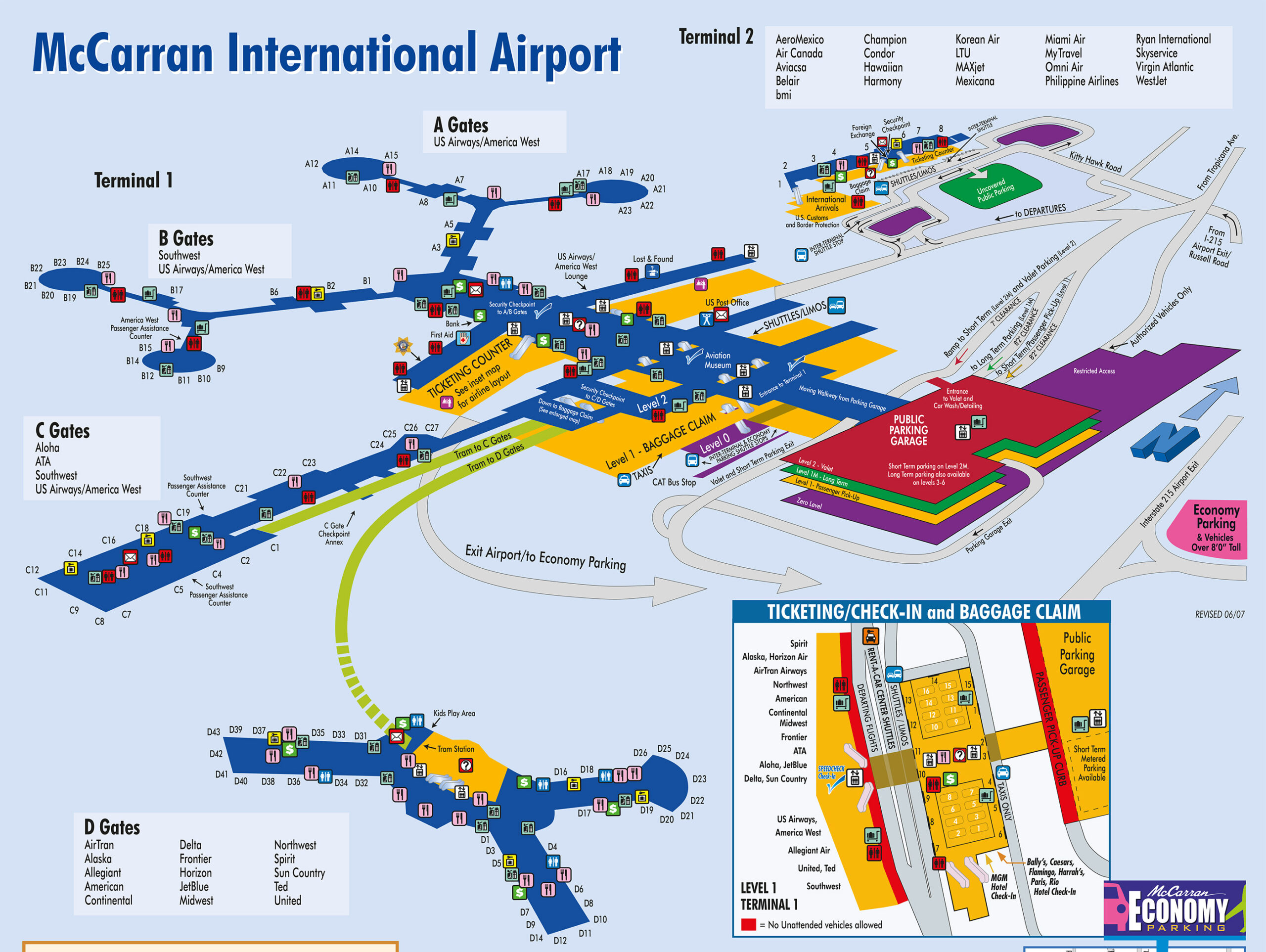 Terminal maps las airport