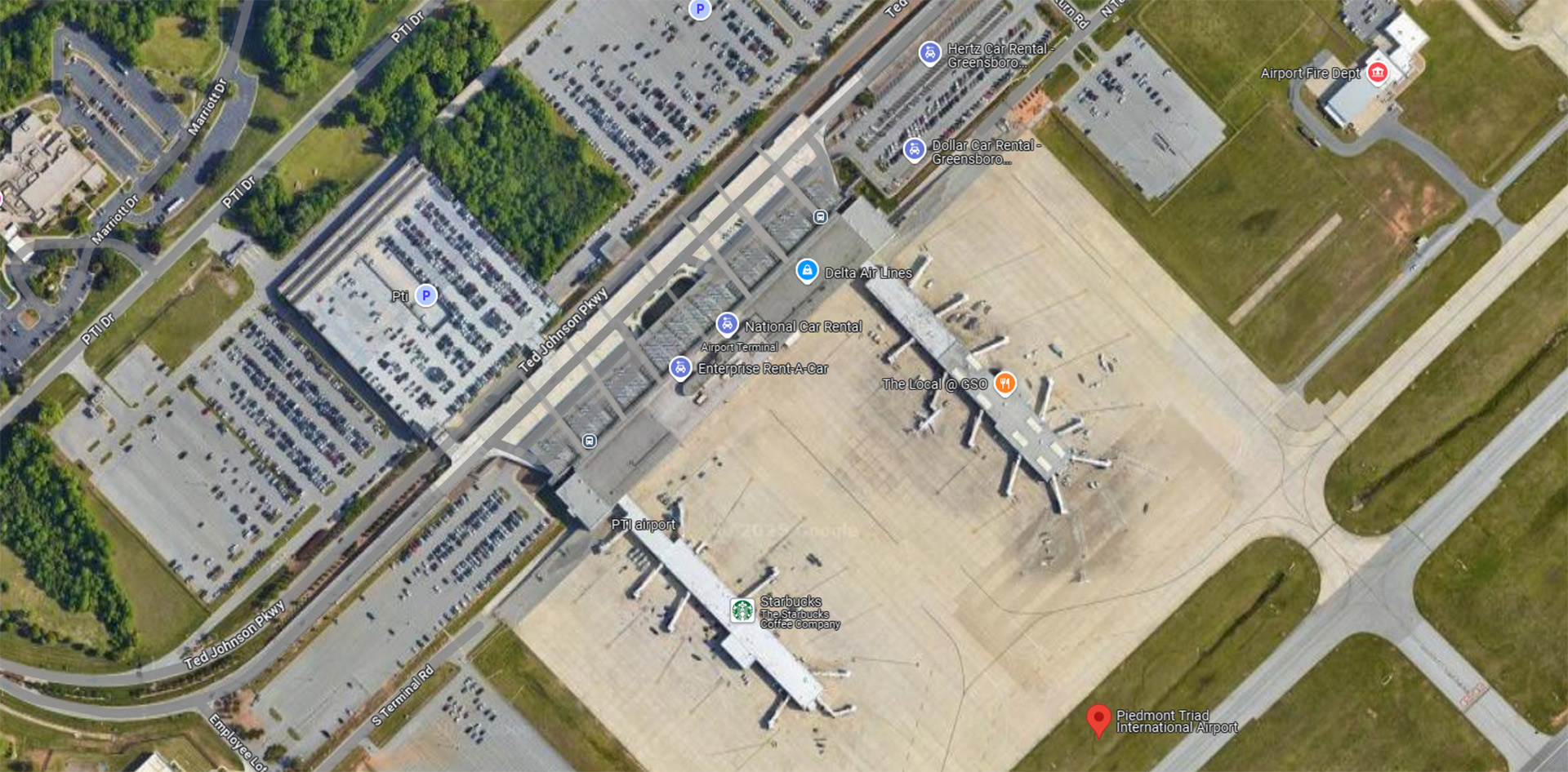  terminal map Piedmont Triad International Airport