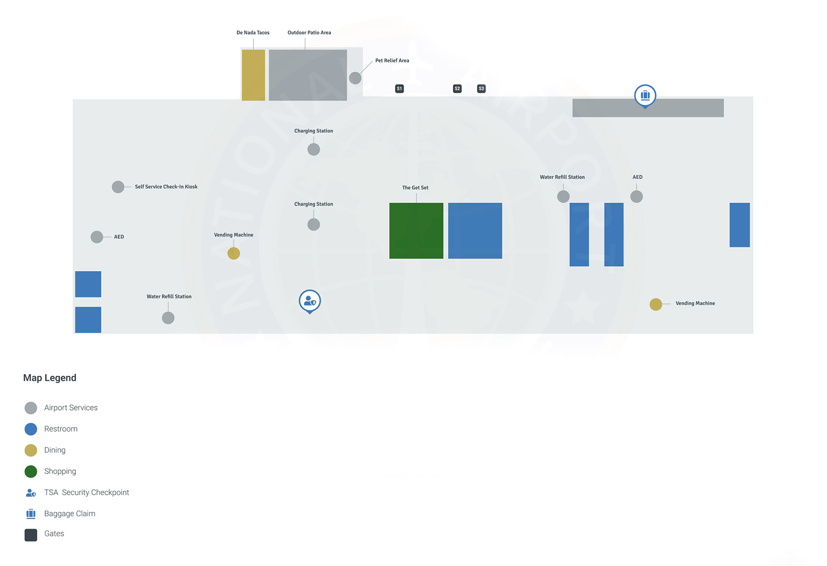 The South Terminal is a smaller