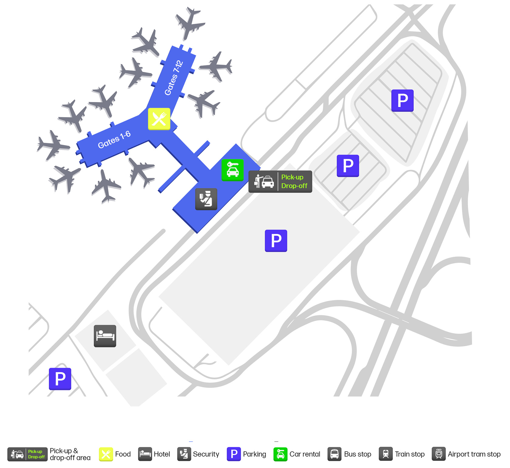 TYS airport terminal map